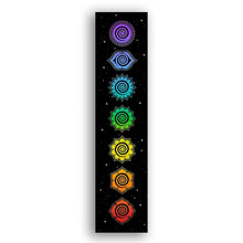 Carica l&#39;immagine nel visualizzatore della Galleria, Arazzo arcobaleno Chakra Buddismo Yoga Centri energetici cosmici meditazione Arazzi neri Appeso a parete Camera da letto Drom Home Decor