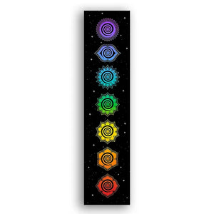 Tapiz de Chakras de arcoíris, budismo, Yoga, centros de energía cósmica, tapices de meditación, colgante de pared negro para dormitorio, decoración del hogar