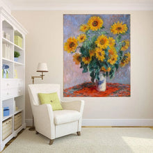 Загрузите изображение в программу просмотра галереи, Bouquet of Sunflowers,1880 by Claude Monet Oil Paintings Replica Handpainted Impressionism Flower Painting on Canvas Wall Decor