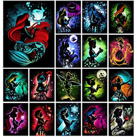 5D DIY алмазная живопись Принцесса Диснея Ариэль Сэнди Жасмин полная коллекция набор для вышивки крестом мозаика художественная вышивка домашний декор