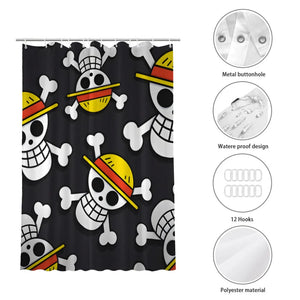 Cortinas de ducha de baño con Calavera, partición impermeable de Anime de una pieza, decoración única para el hogar, accesorios de baño