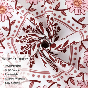 Tapiz de Mandala Floral rosa para colgar en la pared, corona bohemia india, decoración Bohemia, manta de pared de habitación, alfombra, colchón, Gobelin de playa y Yoga