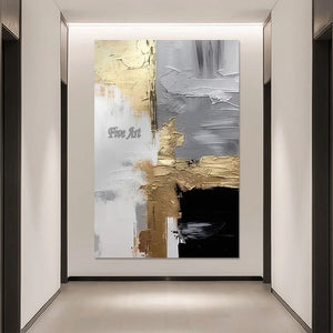 Thick Acrylic Gold Foil Abstract Canvas Oil Painting Modern Decorative Art Living Room Pictures Home Decor Wallpaper Designs