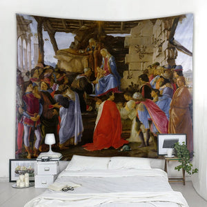 Tapiz decorativo de fondo de Jesús Hijo de Dios, Mandala bohemio, Hippie, decoración de pared, tapiz decorativo de fondo para el hogar