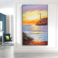 Carica l&#39;immagine nel visualizzatore della Galleria, Modern Decorative Oil Painting Handmade Nature Landscape Hanging Poster Wall Art Canvas Picture Living Room Bedroom Sofa Mural