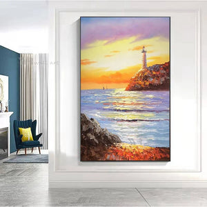 Modern Decorative Oil Painting Handmade Nature Landscape Hanging Poster Wall Art Canvas Picture Living Room Bedroom Sofa Mural