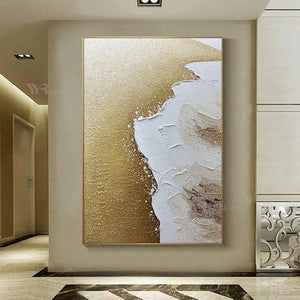 Custom Handmade Oil Painting Abstract Beach Wall Decor Poster Acrylic Unframed Mural Hanging In Living Room Bedroom Porch Hotel