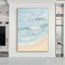 Carica l&#39;immagine nel visualizzatore della Galleria, Mintura 100% Handpainted Sandy Beach Thick Landscape Oil Paintings on Canvas,Wall Art,Picture for Living Room,Home Decor Unframe