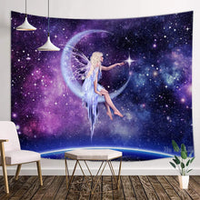 Load image into Gallery viewer, Fantasy Girl Night Fairy Little Mermaid Forest Elf Print Tapestry Home Decor Tapestry For Bedroom Living Room Dorm
