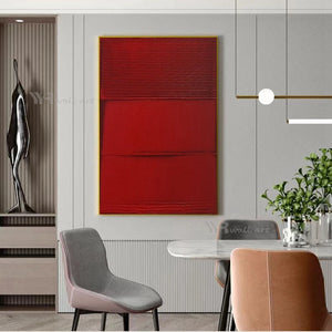 Abstract Handmade Canvas Oil Painting Wall Art Decor Poster Red Texture Acrylic Mural Living Room Bedroom Hotel Custom Picture