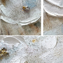 Load image into Gallery viewer, Pure Handmade Canvas Oil Painting Texture White Flowers 3D Wall Picture For Interior Decor Art Poster For Living Room Bedroom