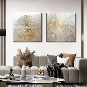 Modern decoration salon Posters on the wall Pure Hand drawn abstract oil painting on canvas gold foil picture for living room