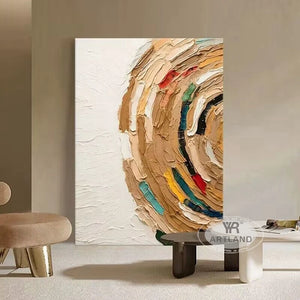Nordic Abstract Half Circle Collage Pure Handmade Oil Painting Home Decoration For Bedroom  Dining Room  Living Room  Sofa Mural