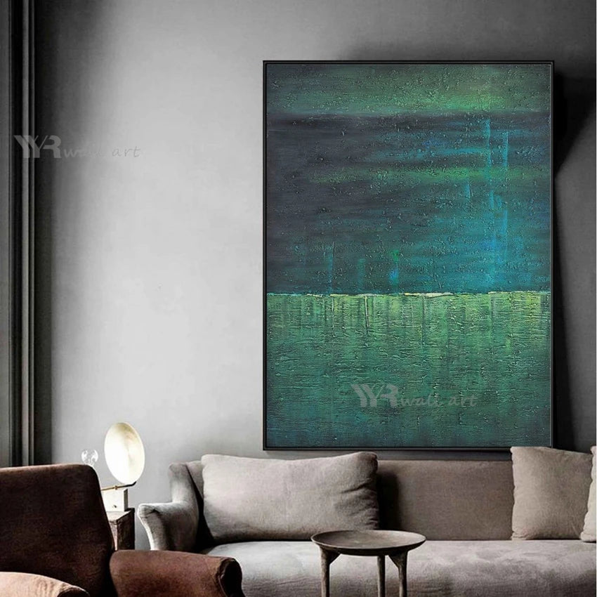 Green Texture Decoration Picture Wall Art Image Hand Painted Abstract Canvas Modern Acrylic Oil Painting For Living Room Porch