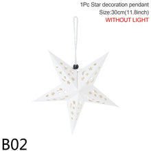 Carica l&#39;immagine nel visualizzatore della Galleria, Grande stella scavata a LED con luce a sospensione per feste, ornamento luminoso con stella 3D, lanterna di carta, decorazione per la casa, lampada per vacanze di nozze