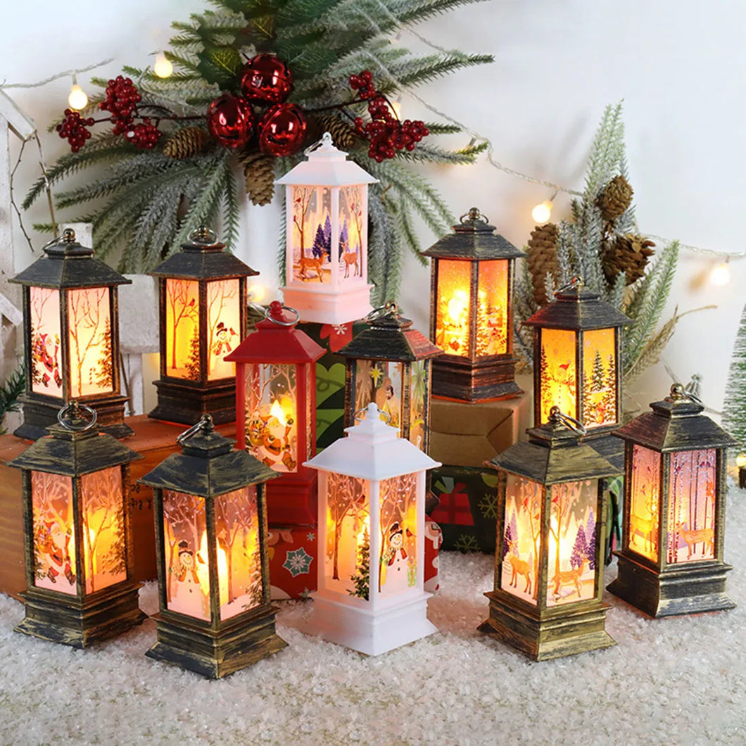 Christmas Santa Lantern Wind Lights Merry Christmas Decoration For Home Natal Navidad 2023 Xmas Ornaments Gifts New Year 2024