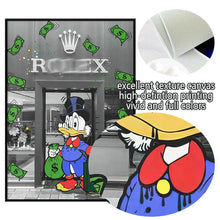 Cargar imagen en el visor de la galería, Póster de dibujos animados de Disney de Mickey Mouse, Pato Donald, cuadro sobre lienzo para pared, imágenes divertidas de dinero, decoración de dormitorio para niños