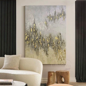 Christmas Decoration Wall Gold Poster For Room Decor Handmade Oil Painting On Canvas Artwork Hanging Picture For Living Room