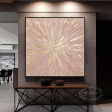 Charger l&#39;image dans la galerie, Wedding Decoration Gold And Pink Wall Art Poster Handmade Abstract Oil Painting On Canvas Hang Picture For Living Room Bedroom