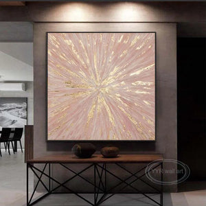 Wedding Decoration Gold And Pink Wall Art Poster Handmade Abstract Oil Painting On Canvas Hang Picture For Living Room Bedroom