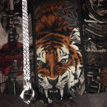 Laden Sie das Bild in den Galerie-Viewer, Wandteppich im japanischen Stil, Samurai-Schwert, Geisha-Tiger, groß, The Great Wave Moon, Kunst-Wanddekoration, Stoff-Teppich-Hintergrund