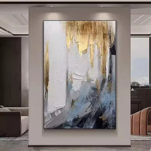 Handmade Gold Foil Acrylic Oil Painting On Canvas Home Decoration Wall Art Abstract Poster Hang Picture For Living Room Bedroom