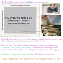 Carica l&#39;immagine nel visualizzatore della Galleria, Mintura Wall Pictures for Living Room Oil Paintings on Canvas,Hand-Painted The Village By The Sea Hotel Decor Wall Art, No Frame