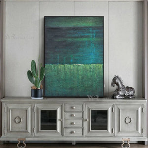 Green Texture Decoration Picture Wall Art Image Hand Painted Abstract Canvas Modern Acrylic Oil Painting For Living Room Porch