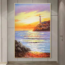 Carica l&#39;immagine nel visualizzatore della Galleria, Modern Decorative Oil Painting Handmade Nature Landscape Hanging Poster Wall Art Canvas Picture Living Room Bedroom Sofa Mural