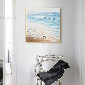 Handmade Canvas Oil Painting Wall Decor Art Poster Home Porch Hotel Office Mural Modern Acrylic Abstract Seascape Custom Picture