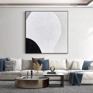 Cuadros Nordic Abstract Black And White Wall Canvas Painting Hand Drawn Acrylic Oil Painting Art Hanging Picture For Living Room