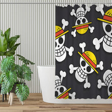 Carica l&#39;immagine nel visualizzatore della Galleria, Tende da doccia per bagno con teschio One Piece Anime Divisorio impermeabile Decorazioni per la casa uniche Accessori per il bagno
