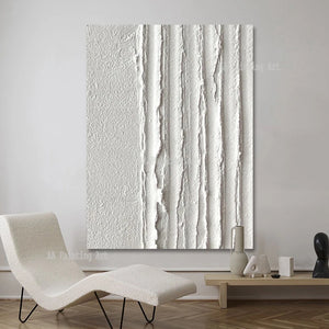 Modern Wall Painting Art Heavy Textured Thick 3D Abstract White Acrylic Painting Canvas Picture Art Hand Painted Wall Artwork