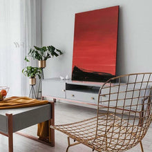 Carica l&#39;immagine nel visualizzatore della Galleria, Red Abstract Art Black Textured Canvas Poster Wall Decor Oil Painting 100% Handmade Acrylic Mural for Living Room Bedroom Porch