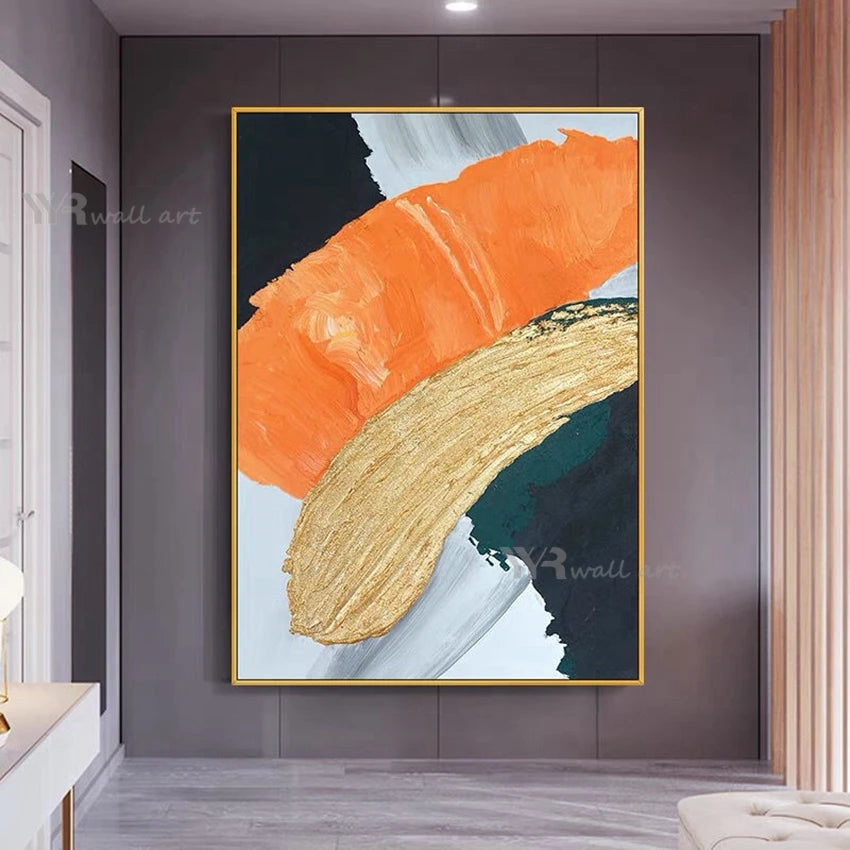 Modern Minimalism Wall Art Decor Poster Handmade Abstract Canvas Texture Oil Painting for Living Room Bedroom Restaurant Aisle