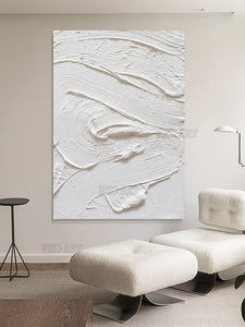 Cuchillo de Color blanco, pintura al óleo abstracta 3D sobre lienzo en la sala de estar, arte de pared moderno, pintura decorativa para el hogar, regalo sin marco