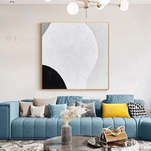 Загрузите изображение в программу просмотра галереи, Cuadros Nordic Abstract Black And White Wall Canvas Painting Hand Drawn Acrylic Oil Painting Art Hanging Picture For Living Room
