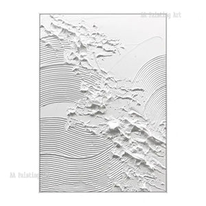 Modern Wall Painting Art Heavy Textured Thick 3D Abstract White Acrylic Painting Canvas Picture Art Hand Painted Wall Artwork