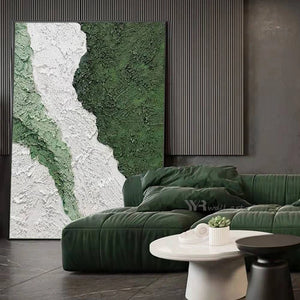 Handmade Oil Painting On Canvas Wall Decor Poster Green Art Abstract Image Modern Living Room Bedroom Aisle Sofa Texture Picture