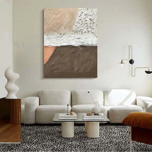 Modern Minimalist Abstract Art Oil Painting Hand Draw Canvas Texture Acrylic Poster Wall Decor Picture for Living Room Bedroom