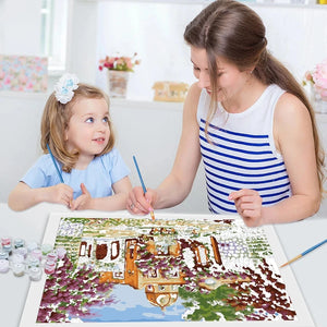 RUOPOTY Painting By Numbers With Frame For Beginner Kits Flowers Acrylic Paint Coloring By Numbers For Home Artwork