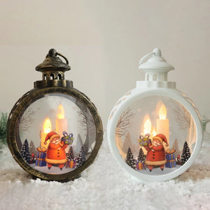 Adornos de luz LED de Navidad Santa muñeco de nieve linterna de viento portátil colgante para árbol de Navidad Año Nuevo 2024 decoración del hogar Navidad