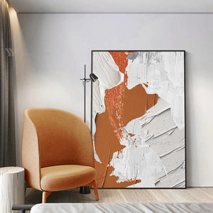 Acrylic Abstract Oil Painting Handmade Canvas Wall Artwork Decoration Pictures Modern Orange Art Hanging Posters for Hotel Home