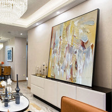 Laden Sie das Bild in den Galerie-Viewer, Wall Art Abstract Oil Painting Square Decor Poster Handmade Canvas Texture Mural Living Room Bedroom Restaurant Custom Picture