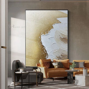 Custom Handmade Oil Painting Abstract Beach Wall Decor Poster Acrylic Unframed Mural Hanging In Living Room Bedroom Porch Hotel