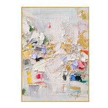 Cargar imagen en el visor de la galería, Pintura al óleo abstracta sin marco, arte de pared moderno, textura gruesa colorida, pintura al óleo pintada a mano sobre lienzo, decoración de la habitación del hogar