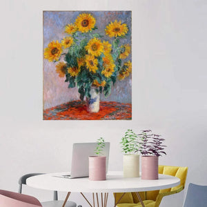 Bouquet of Sunflowers,1880 by Claude Monet Oil Paintings Replica Handpainted Impressionism Flower Painting on Canvas Wall Decor