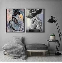 Load image into Gallery viewer, White Wall Picture Poster Print Home Decor Beautiful  Woman abstract Bedroom Wall Art Canvas Painting  room decoration