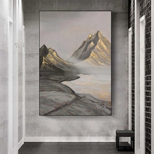 Laden Sie das Bild in den Galerie-Viewer, Large Size Wall Decor Oil Painting Handmade Art Canvas Poster Abstract Mountain Image Living Room Bedroom Hotel Custom Picture