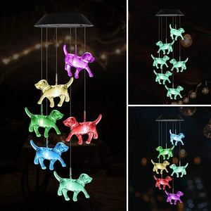Solar Wind Chimes Lamp Hanging Pumpkin Wind Chimes Light LED Color Changing Outdoor Park Courtyard Christmas Pendant Decoration